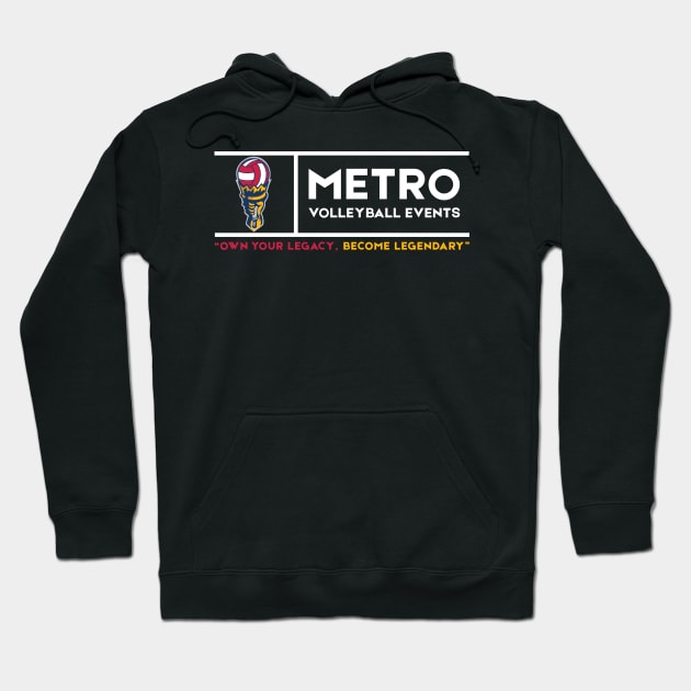 White Slogan Logo Hoodie by metro volleyball events